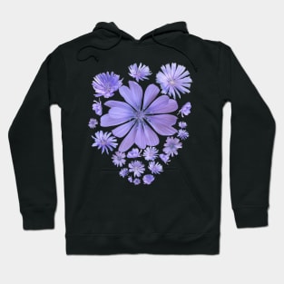 Purple Chicory Flowers: A Floral Arrangement Hoodie